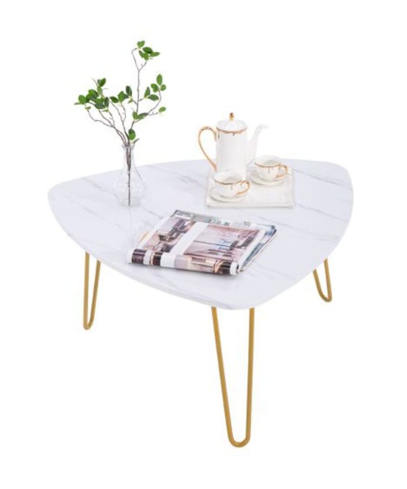 White Marble Coffee Table Set of Two - Image 2