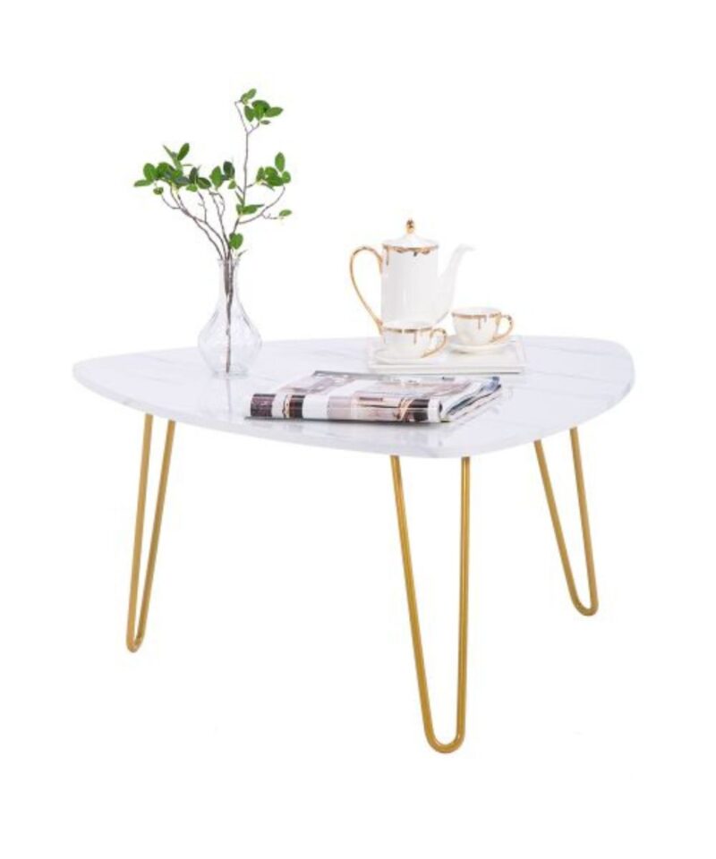 White Marble Coffee Table Set of Two - Image 3