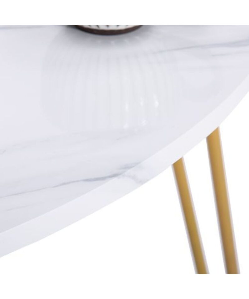 White Marble Coffee Table Set of Two - Image 4