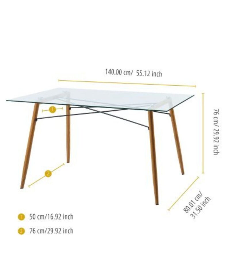 Large Glass Top Dining Table - Image 4