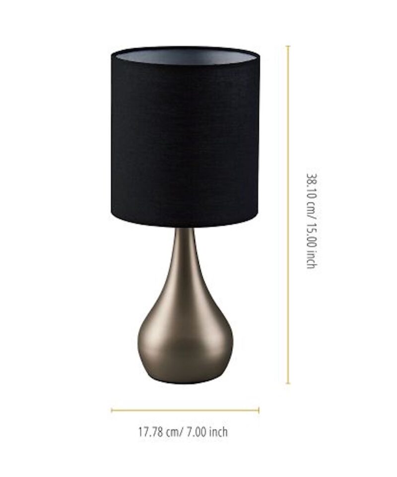 Metal Table Lamp with Tap Touch Sensor - Black - Image 4