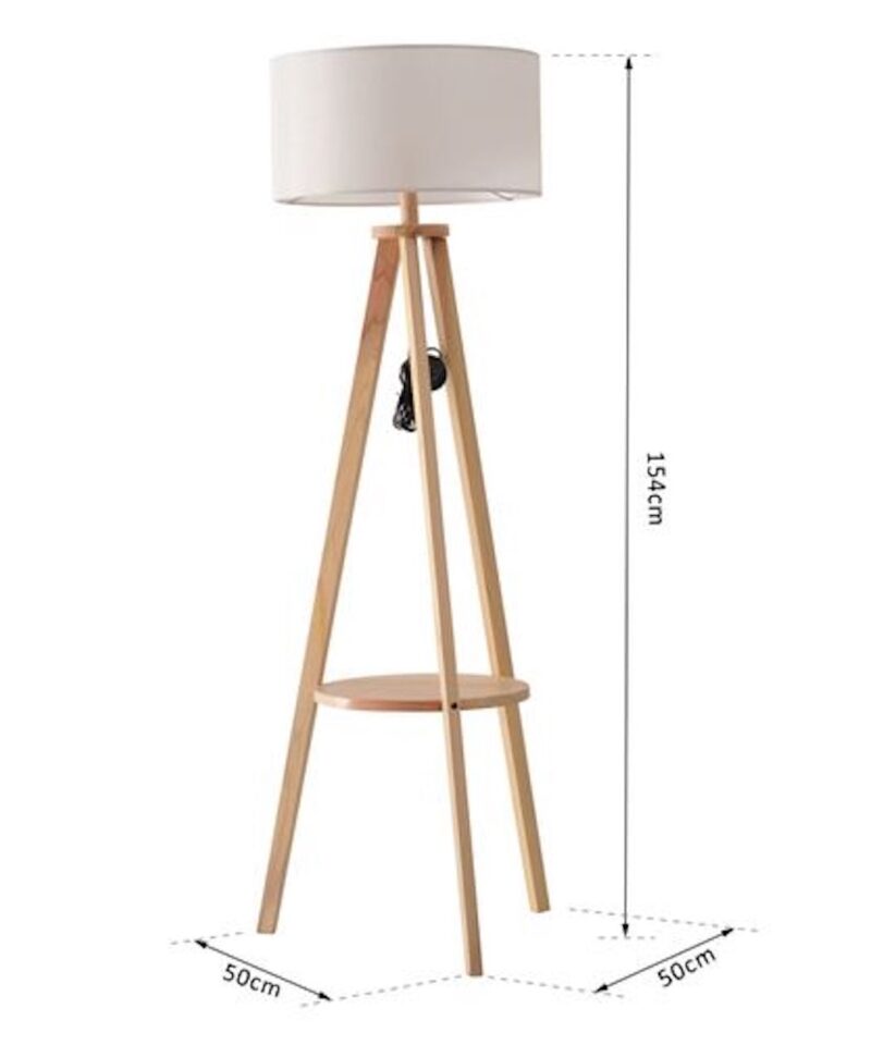 Tripod Floor Lamp With Circular Shade in Cream - Image 4