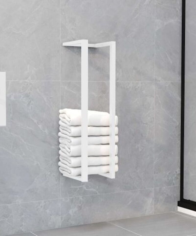 Minimal Iron Wall Towel Rack (Black or White) - Image 4