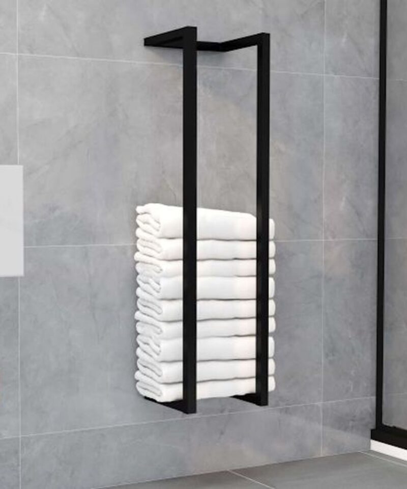 Minimal Iron Wall Towel Rack (Black or White)