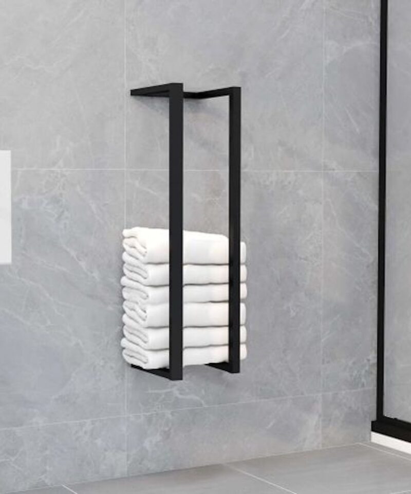 Minimal Iron Wall Towel Rack (Black or White) - Image 3