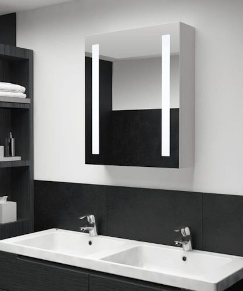 LED Bathroom Mirror Cabinet - Vertical Lights