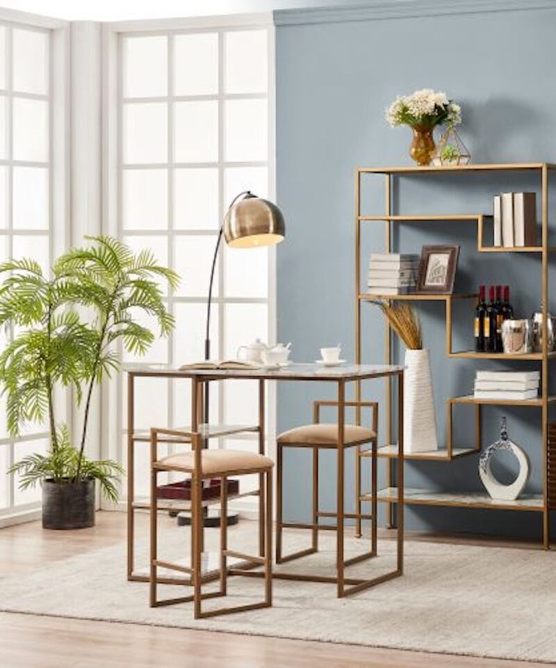 Breakfast Bar Dining Set in Marble - Image 3