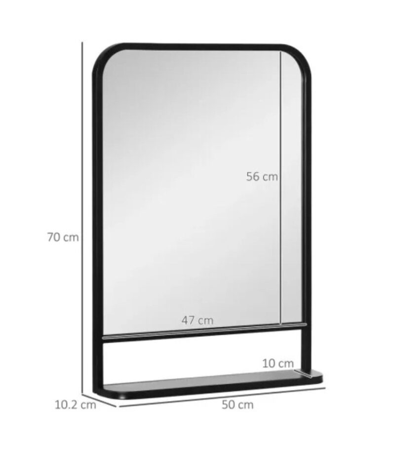 Minimal Rounded Wall Mirror in Black - Image 4