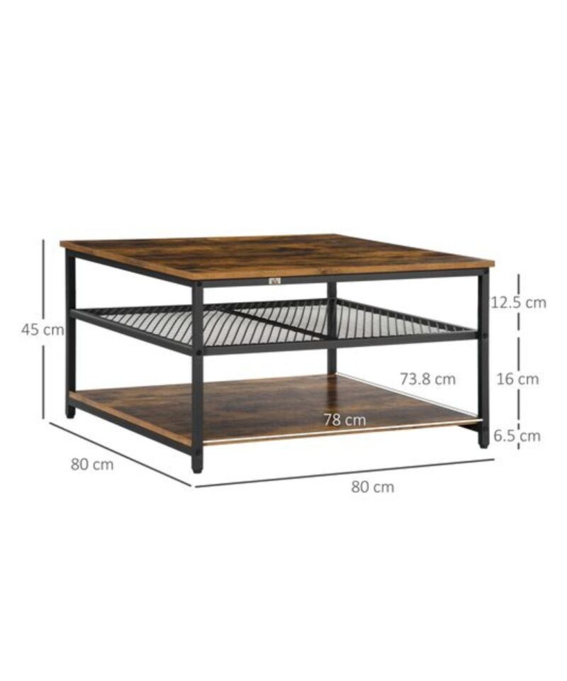 Industrial Three Tier Coffee Table - Image 4