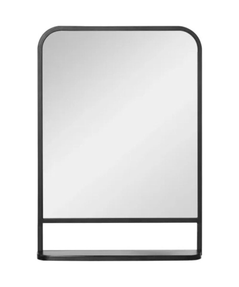 Minimal Rounded Wall Mirror in Black - Image 3