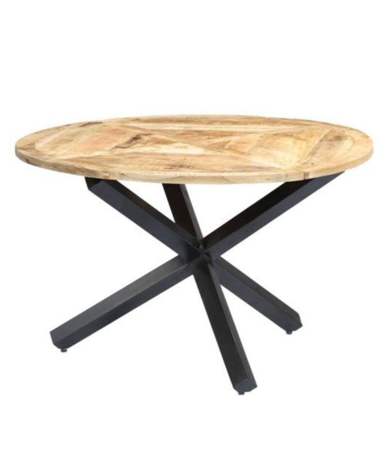 Round Solid Mango Wood Dining Table