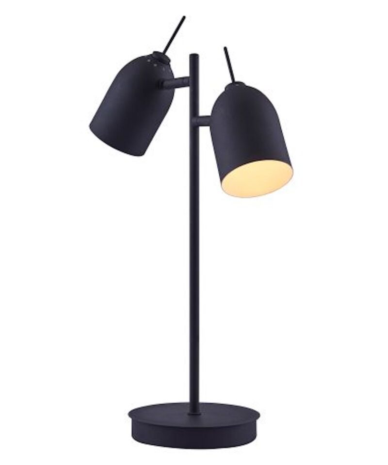 Dual Spotlight Metal Desk Lamp in Black - Image 2