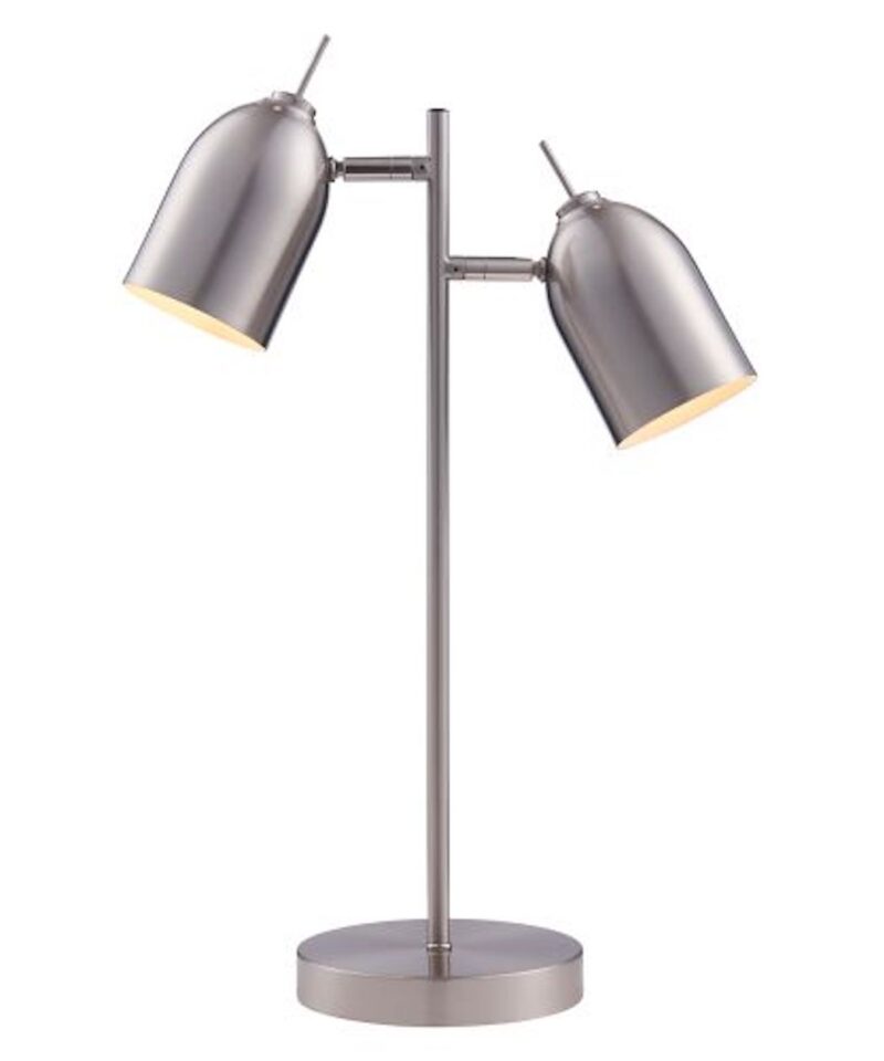 Dual Spotlight Metal Desk Lamp in Chrome - Image 2