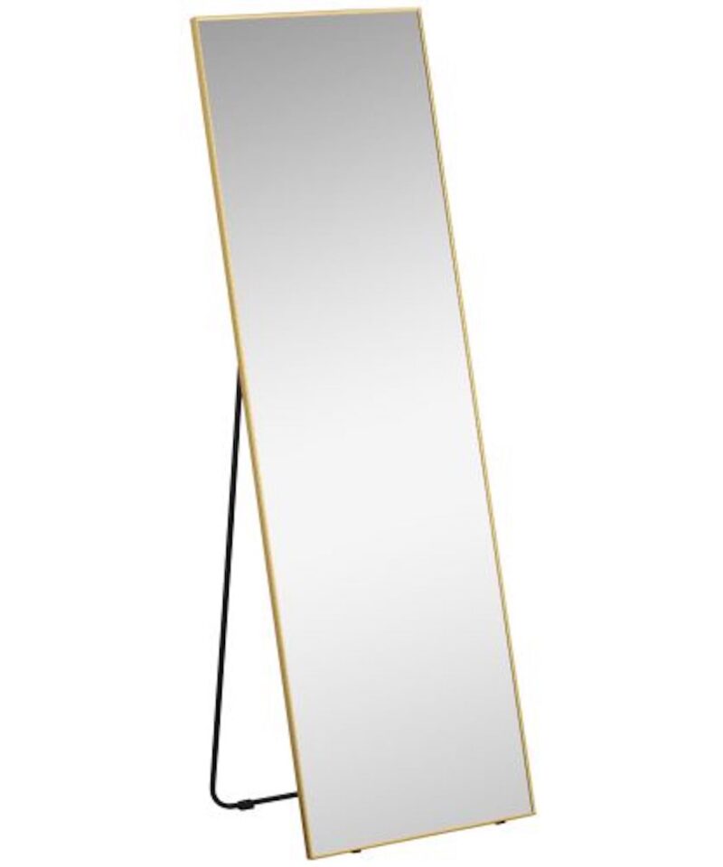 Minimal Full Length Floor Mirror - Gold