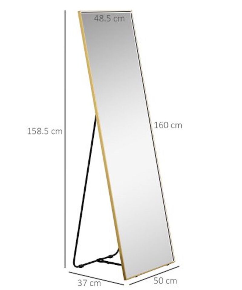 Minimal Full Length Floor Mirror - Gold - Image 4