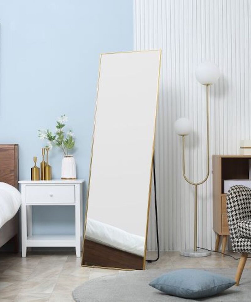 Minimal Full Length Floor Mirror - Gold - Image 2