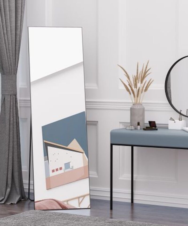 Minimal Full Length Floor Mirror - Black - Image 2