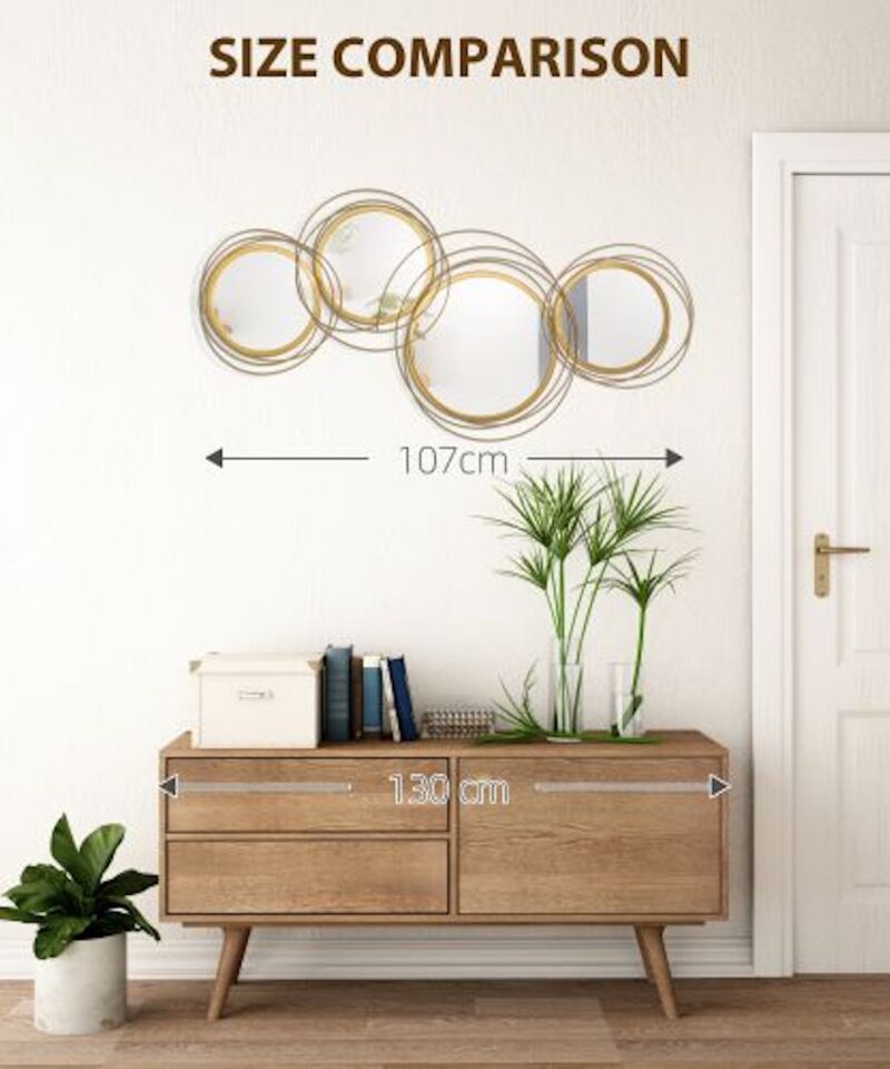 Modern Artistic Wall Mirror in Gold - Image 4