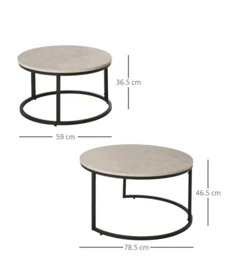 Nesting Coffee Table Set In White & Black - Image 4