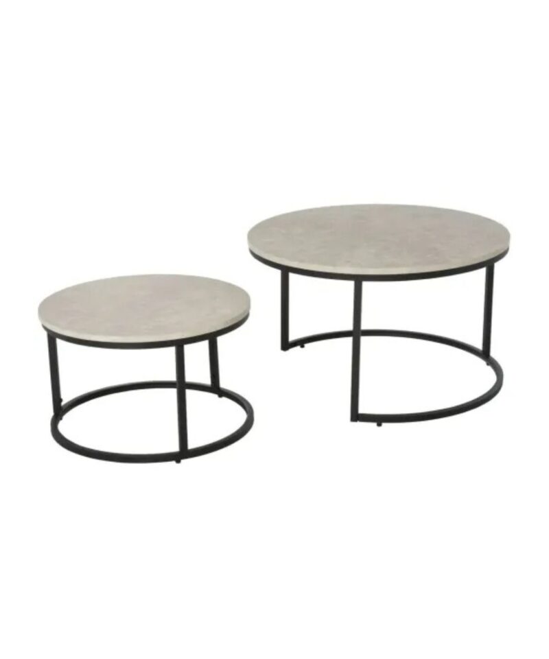 Nesting Coffee Table Set In White & Black - Image 3