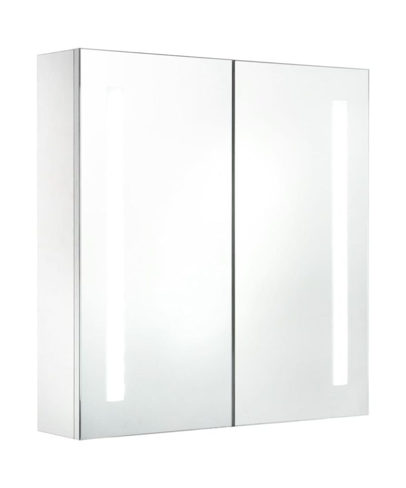 LED Bathroom Mirror Cabinet With Double Doors - Vertical Lights - Image 2