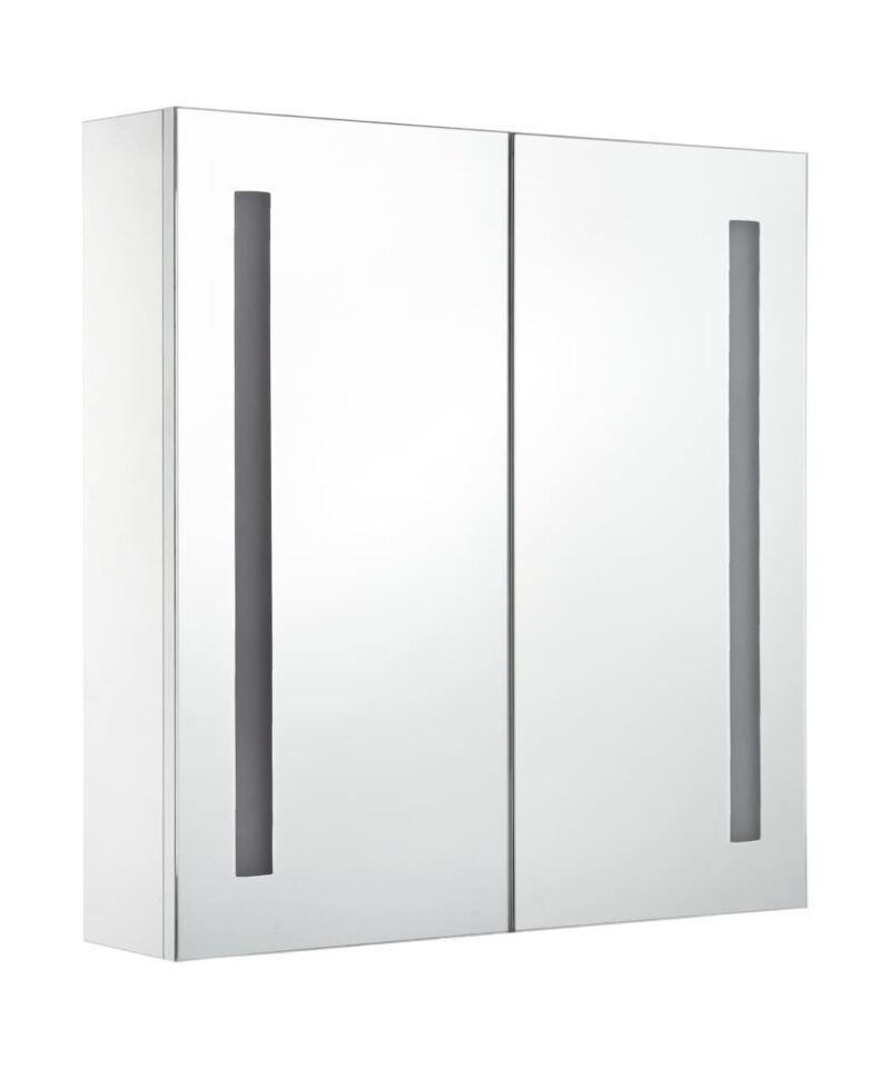 LED Bathroom Mirror Cabinet With Double Doors - Vertical Lights - Image 3