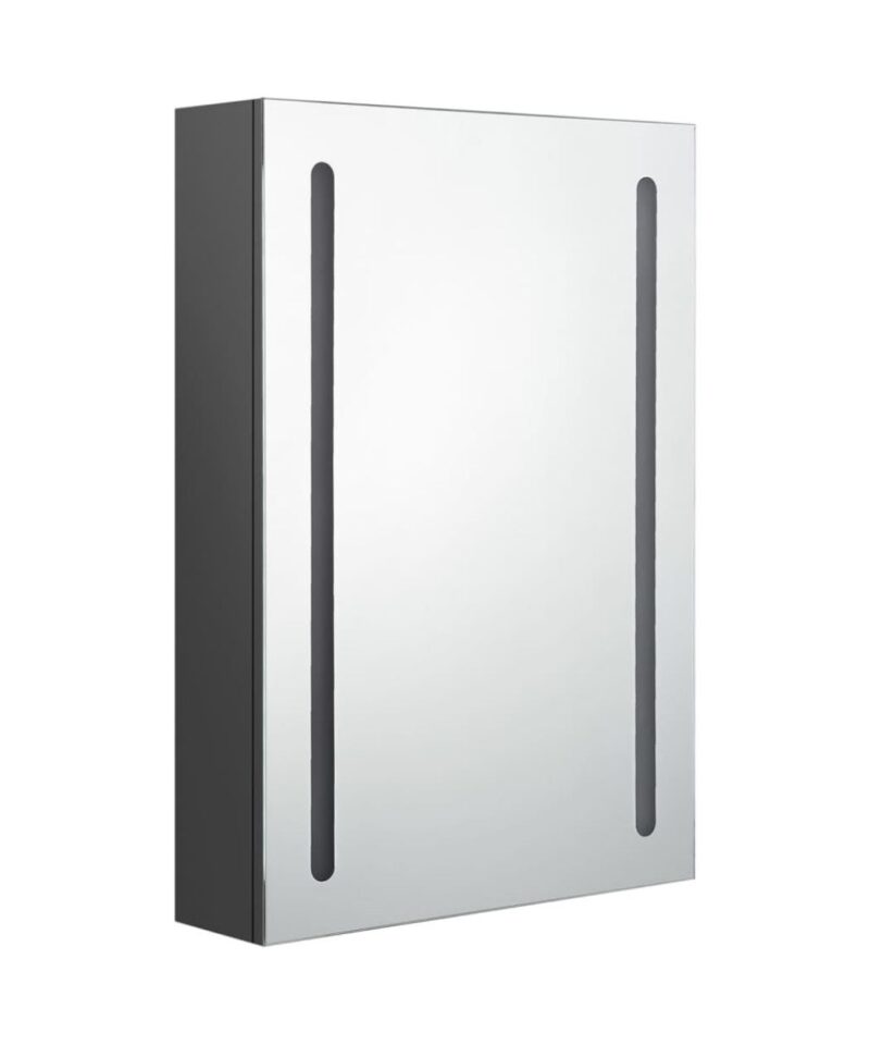 LED Bathroom Mirror Cabinet - Vertical Lights (Grey) - Image 3