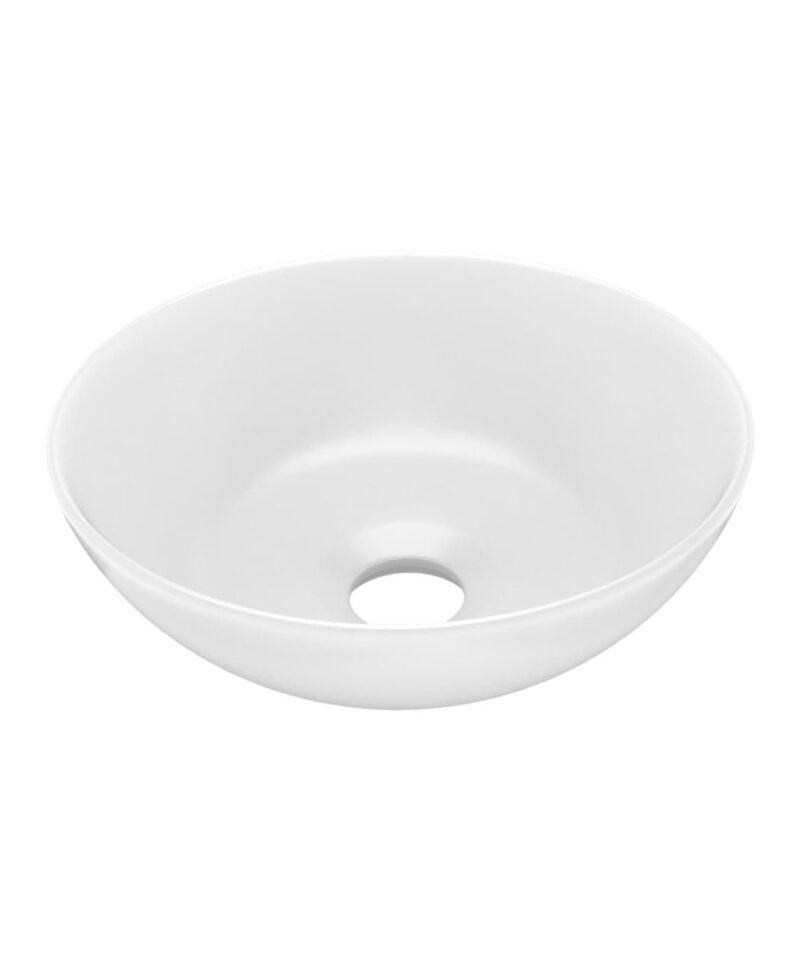 Round Ceramic Sink - Matt White - Image 4