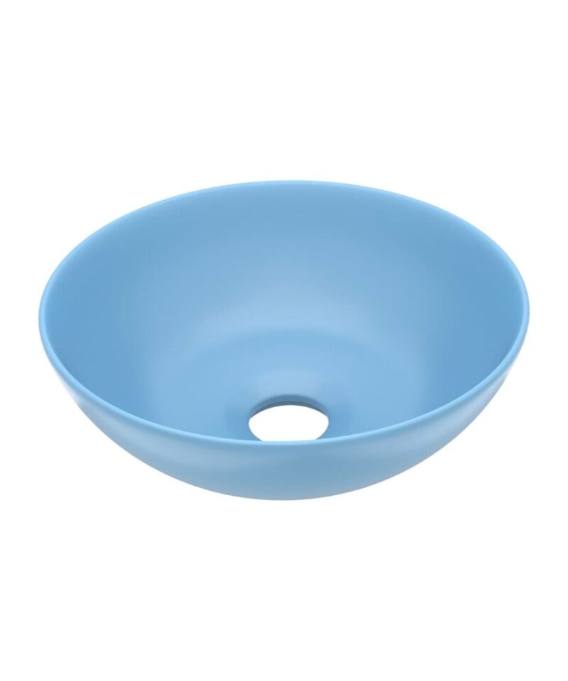 Round Ceramic Sink - Light Blue - Image 4