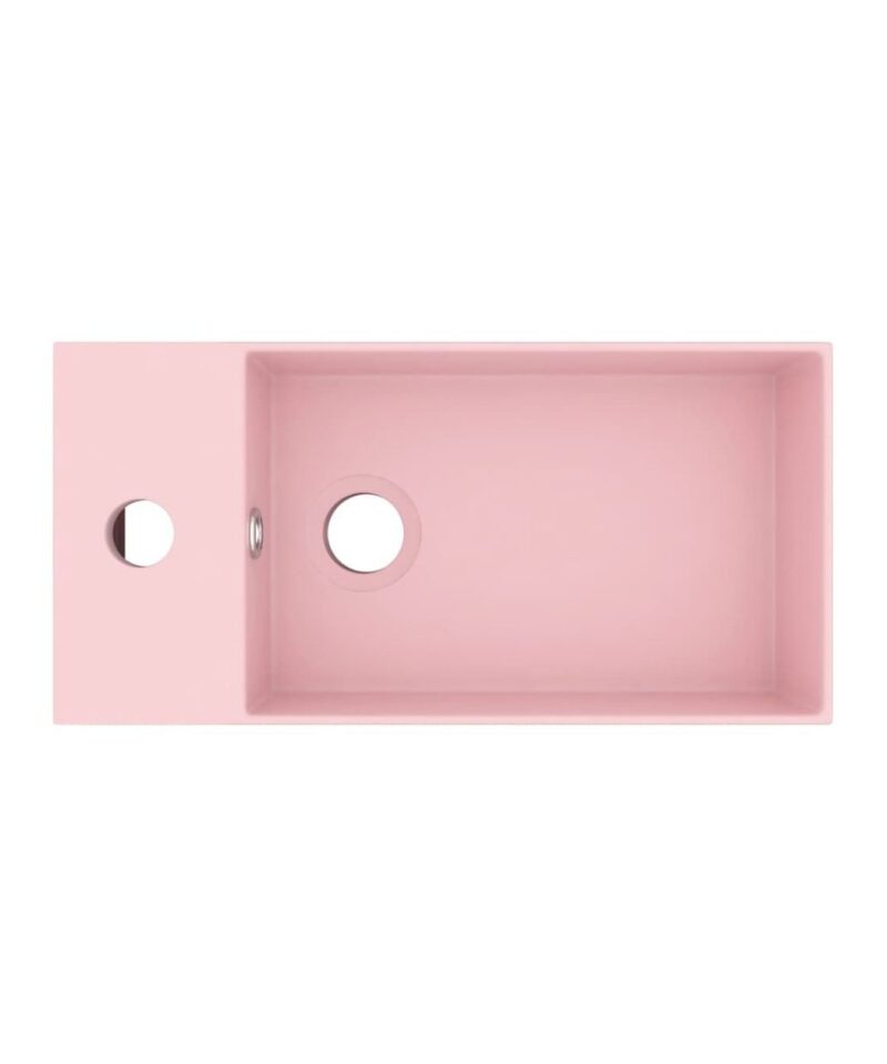 Ceramic Bathroom Sink - Matt Pink - Image 3