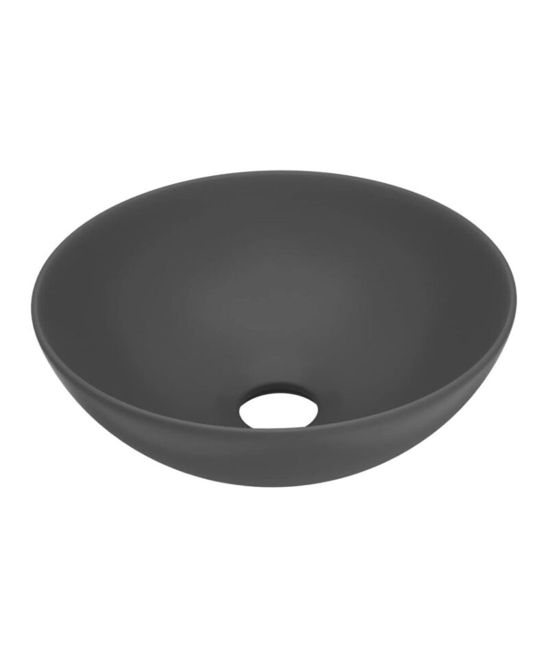 Round Ceramic Sink - Dark Grey - Image 4