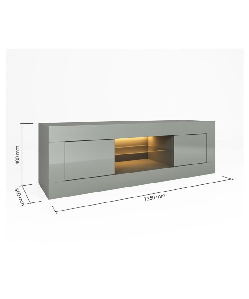 Grey TV Stand With Front LED Lighting - Image 4