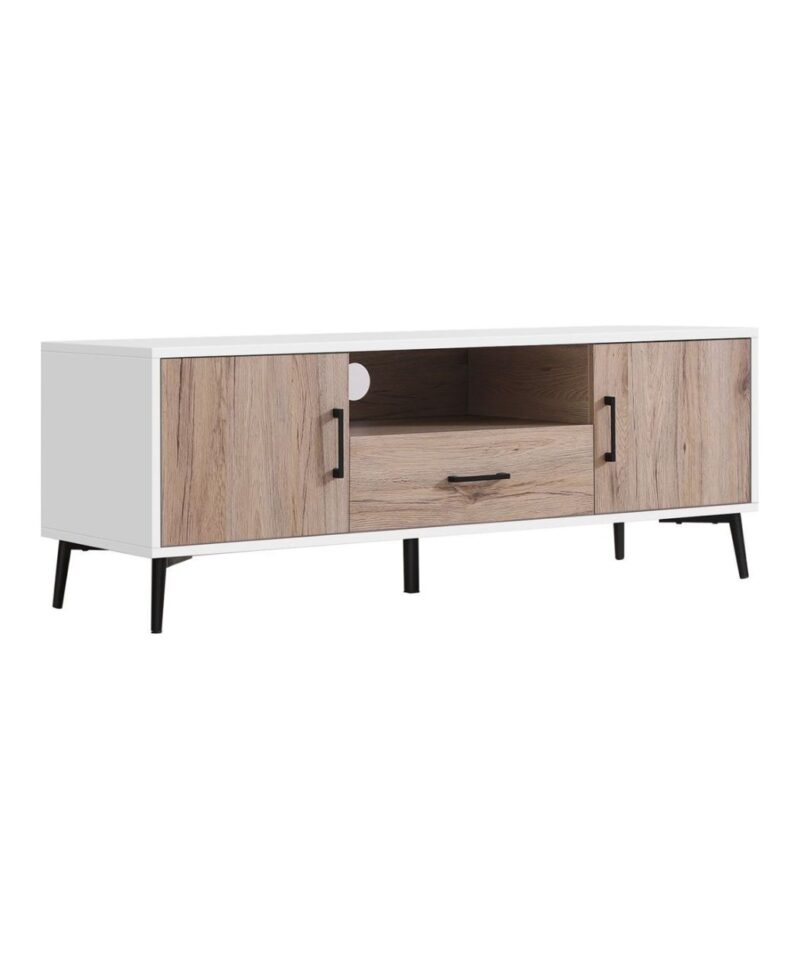 Two Tone White TV Stand With Storage - Image 3