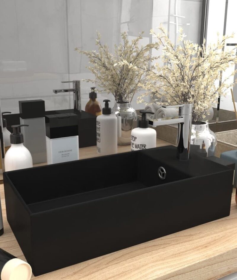 Ceramic Bathroom Sink - Matt Black