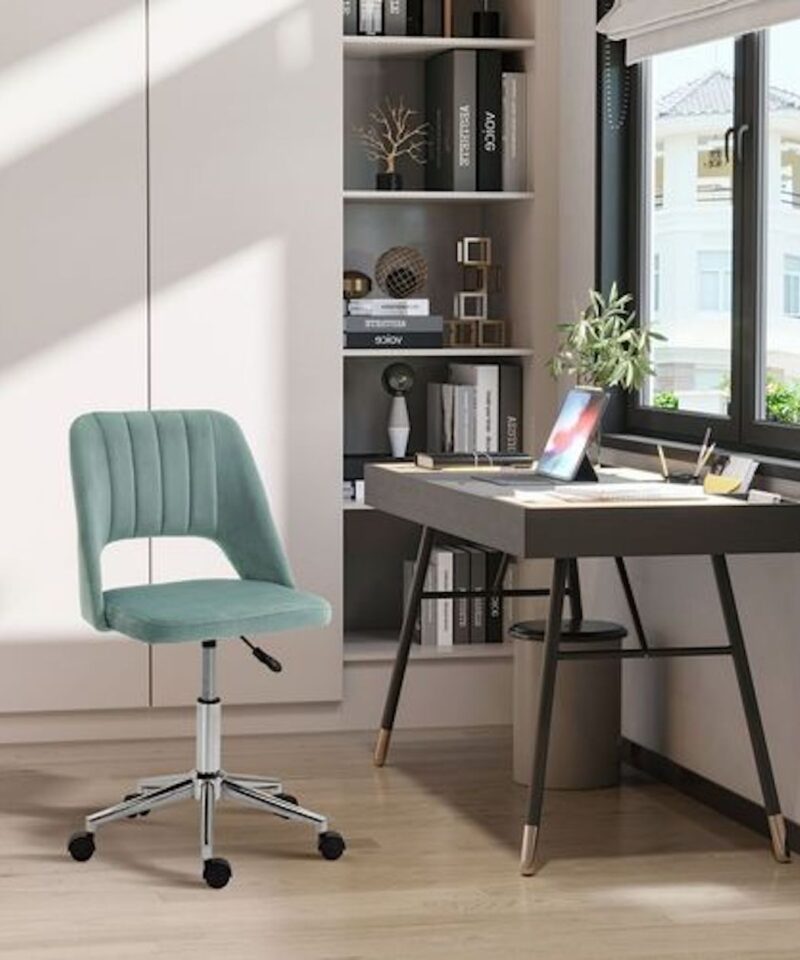 Vinsetto Swivel Office Chair In Green Velvet