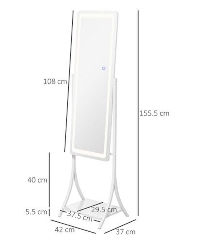 Freestanding Floor Mirror With LED Lighting - Image 4