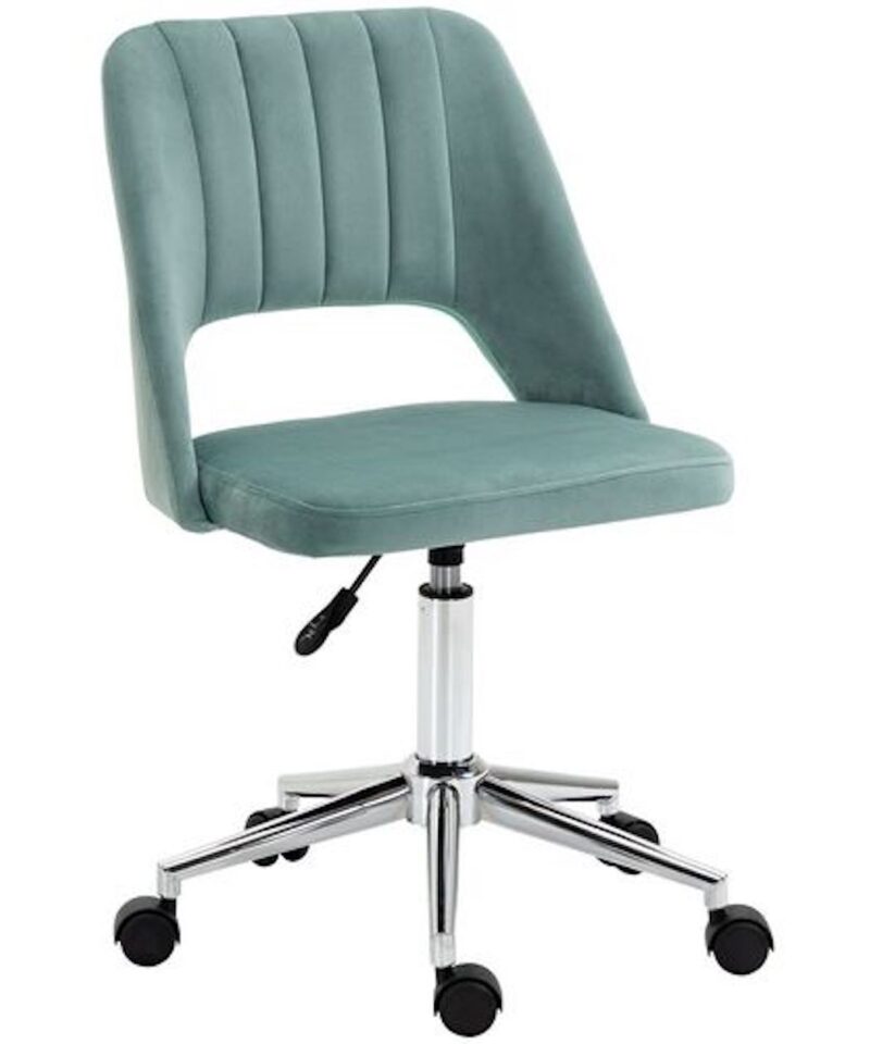 Vinsetto Swivel Office Chair In Green Velvet - Image 2