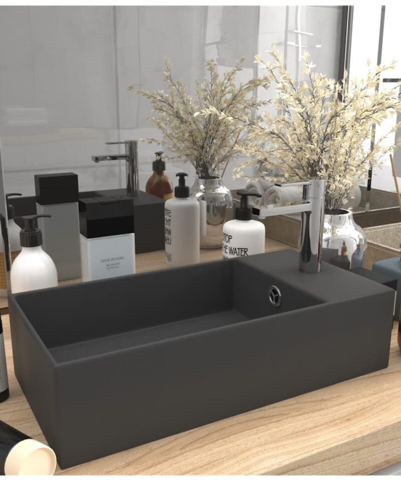 Ceramic Bathroom Sink - Matt Grey