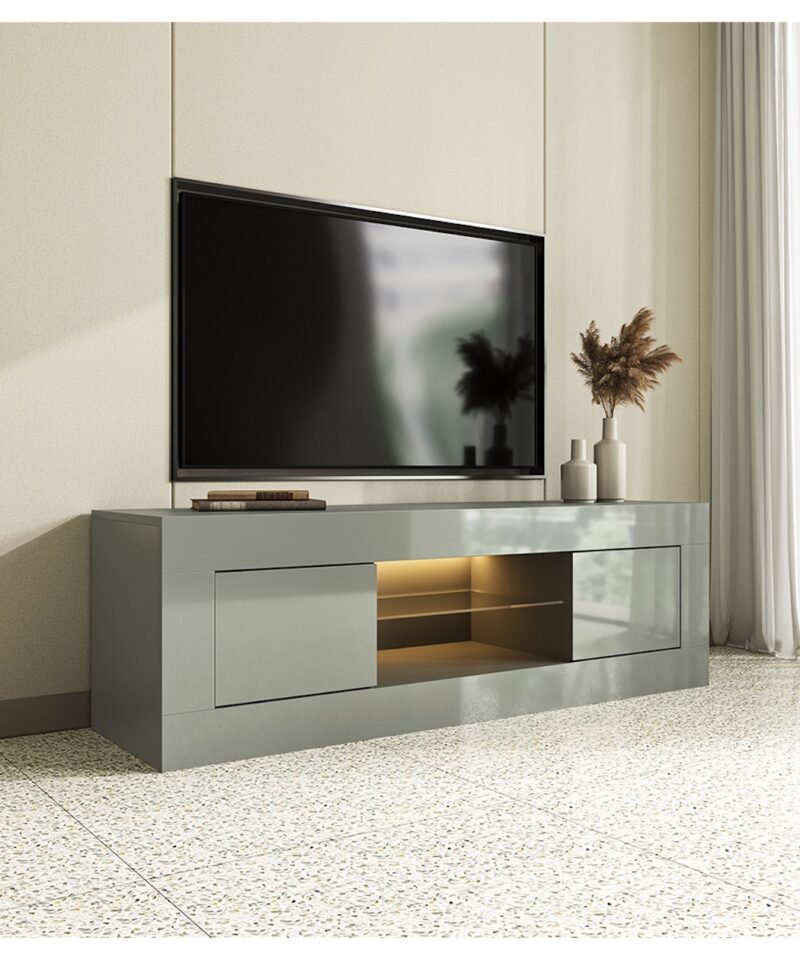 Grey TV Stand With Front LED Lighting - Image 2