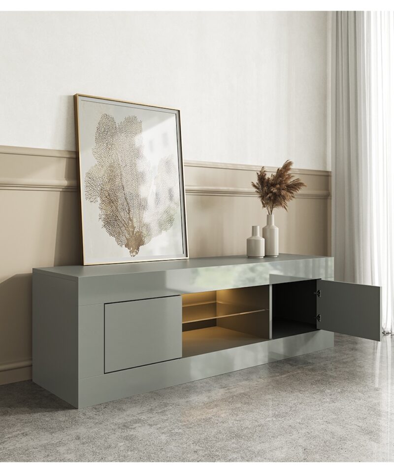 Grey TV Stand With Front LED Lighting - Image 3