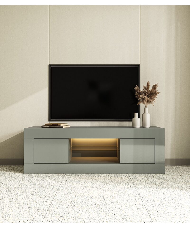 Grey TV Stand With Front LED Lighting