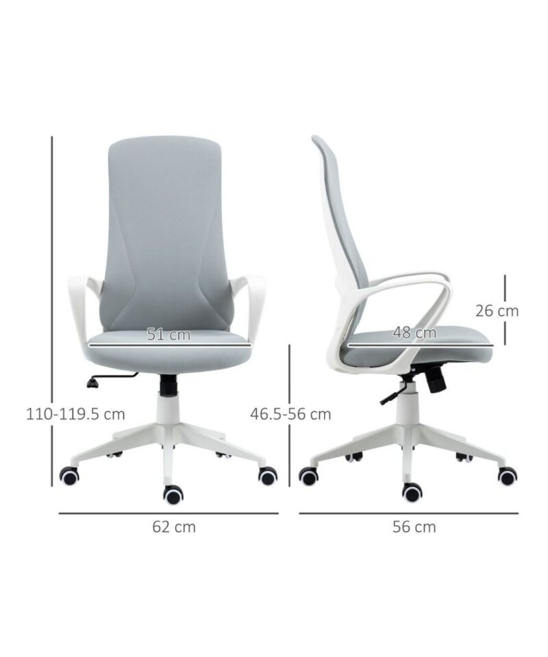 High Backed Adjustable Office Chair In Grey - Image 3