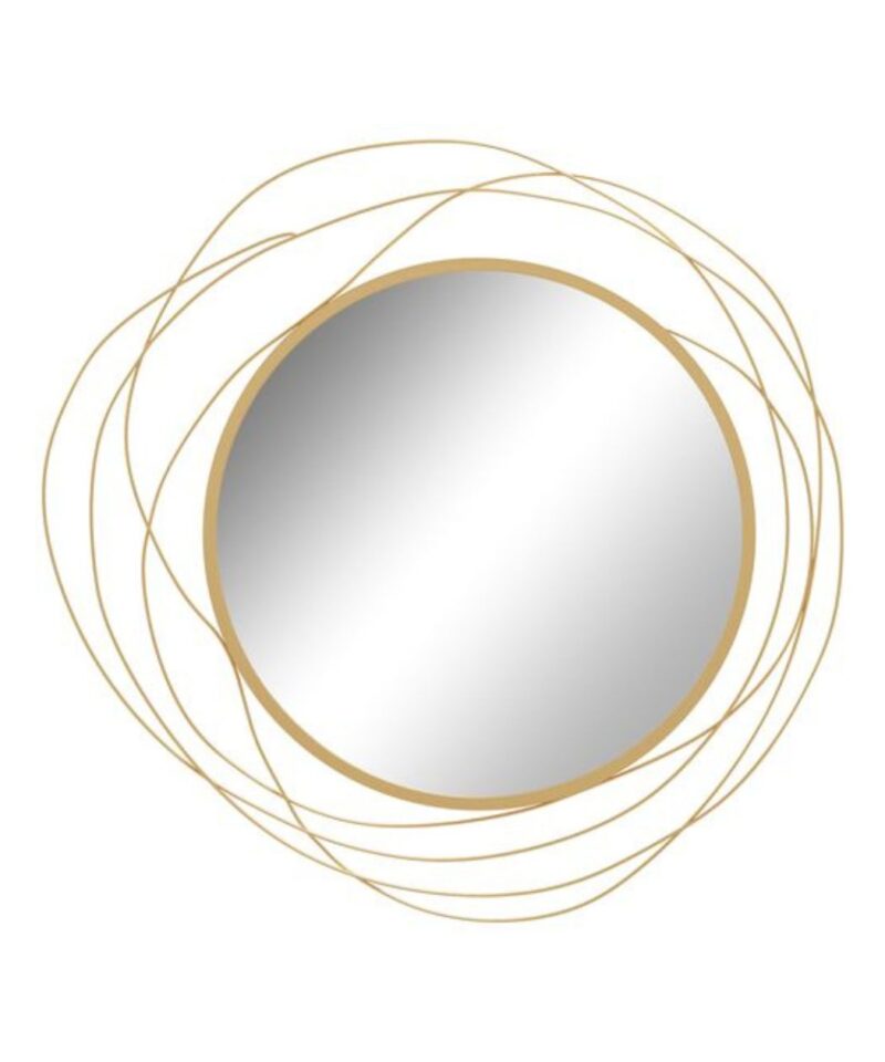 Metal Wall Art Mirror in Gold - Image 3