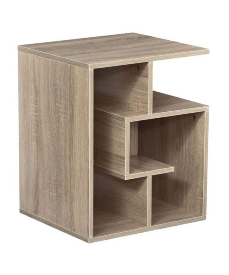 Three Tier Spiral Side Table In Light Oak - Image 3