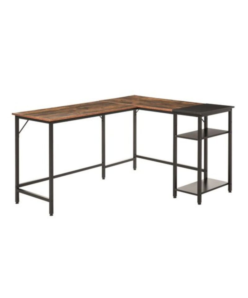 L-Shape Home Office Desk With Adjustable Shelf - Image 3