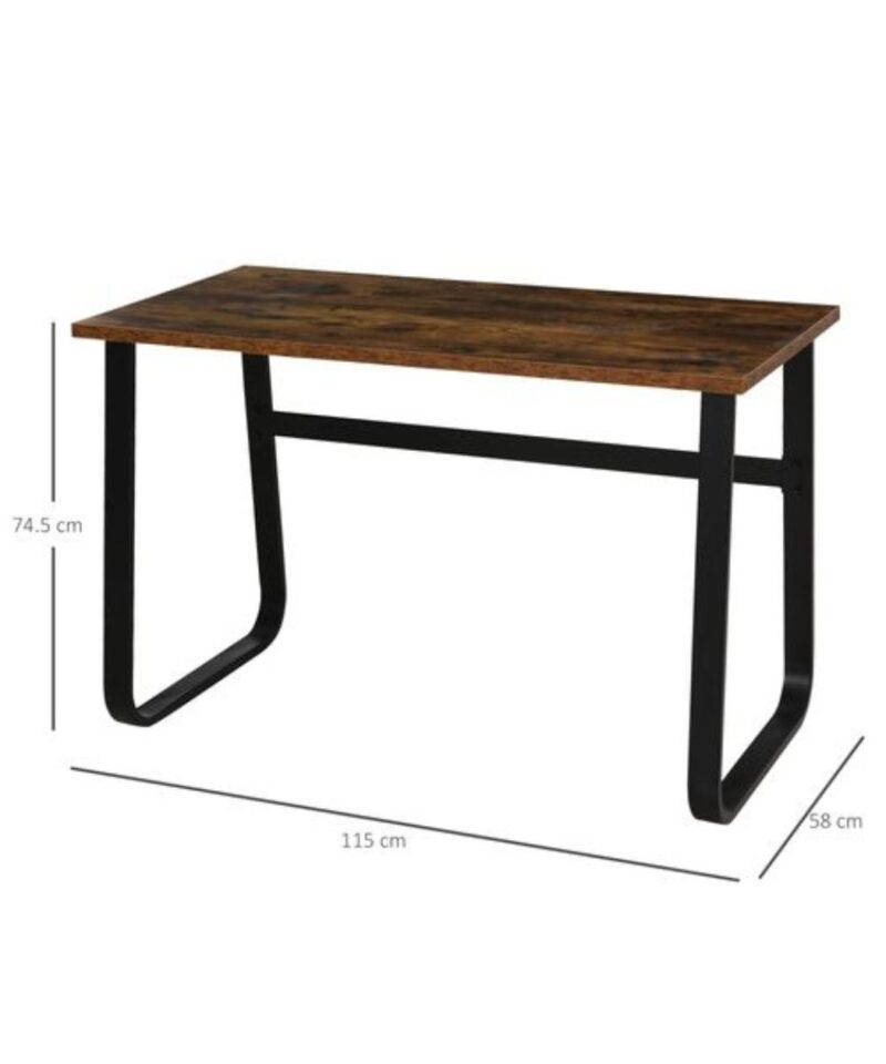 Industrial Style Writing Desk - Brown - Image 3