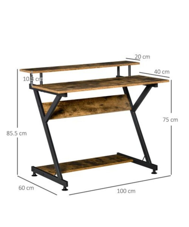 Compact Computer Desk With Monitor Shelf - Image 4