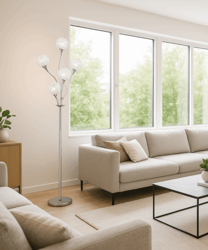 Crystallite Floor Lamp in Silver