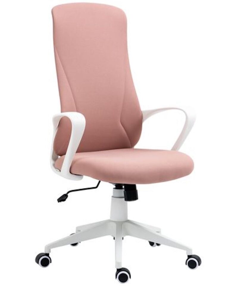 High Backed Adjustable Office Chair In Pink - Image 2