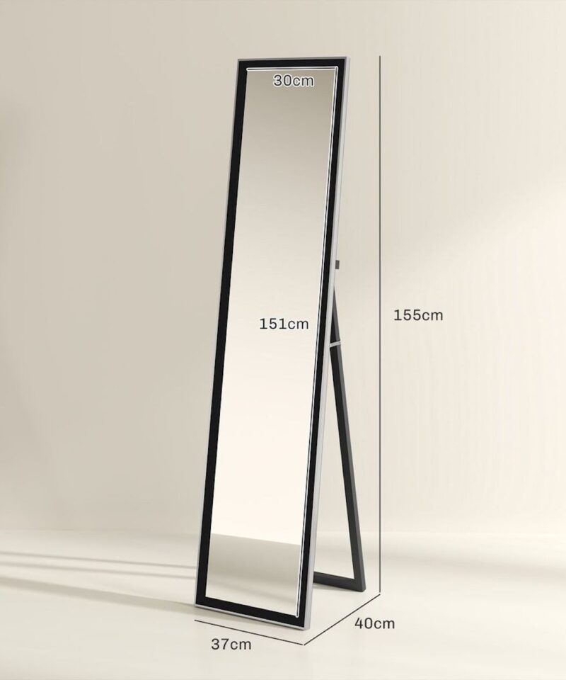 Floor Standing Mirror In Black - Image 3